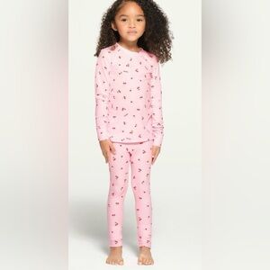 SKIMS Little Girl Soft Lounge Pink Cherry PJs size 5